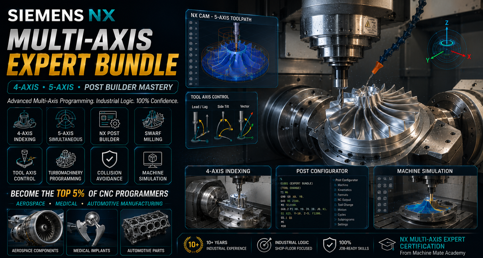 Siemens NX: Multi-Axis “Expert” Bundle (Level: Advanced)