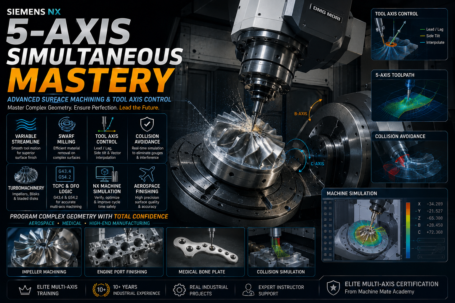 Siemens NX: 5-Axis Simultaneous Machining Mastery